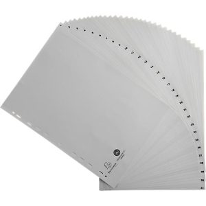 Register Exacompta 1931E, Format A4, Universallochung, Taben 1-31, B 225 x H 297 mm, Blauer Engel, Recycling-Kunststoff, grau Register Exacompta 1931E, Format A4, Universallochung, Taben 1-31, B 225 x H 297 mm, Blauer Engel, Recycling-Kunststoff, grau