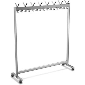 Reihen-Garderobenständer, Leichtmetall, 1560 mm breit, ohne Schirmhalterung Reihen-Garderobenständer, Leichtmetall, 1560 mm breit, ohne Schirmhalterung