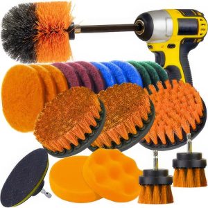Reinigungsbürsten & Polierschwämme für Bohrmaschine 22er-Set. mit Verlängerung