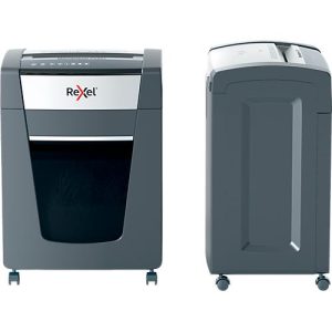 Rexel Momentum Extra P420+ Aktenvernichter, mobil, P4, Partikelschnitt 4 x 35 mm, 30 l, 20 Blatt Schnittleistung, schwarz Rexel Momentum Extra P420+ Aktenvernichter, mobil, P4, Partikelschnitt 4 x 35 mm, 30 l, 20 Blatt Schnittleistung, schwarz