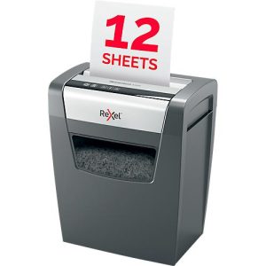 Rexel Momentum X312 Aktenvernichter P3, Partikelschnitt 5 x 42 mm, 23 l, 12 Blatt Schnittleistung, Anti-Papierstau-Technologie, schwarz Rexel Momentum X312 Aktenvernichter P3, Partikelschnitt 5 x 42 mm, 23 l, 12 Blatt Schnittleistung, Anti-Papierstau-Technologie, schwarz