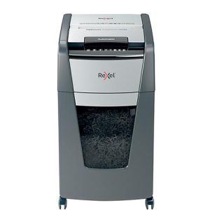 Rexel Optimum AutoFeed+ 225M Aktenvernichter P5, Vollautomatik, Mikroschnitt 2 x 15 mm, 60 l, 225 Blatt Schnittleistung, mit Rollen, schwarz