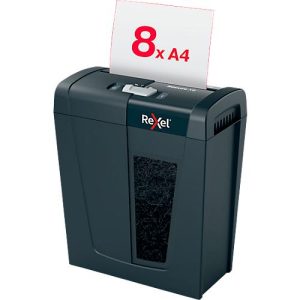 Rexel Secure X8 Aktenvernichter P4, Partikelschnitt 4 x 40 mm, 14 l, 8 Blatt Schnittleistung, Anti-Papierstau-Technologie, schwarz Rexel Secure X8 Aktenvernichter P4, Partikelschnitt 4 x 40 mm, 14 l, 8 Blatt Schnittleistung, Anti-Papierstau-Technologie, schwarz