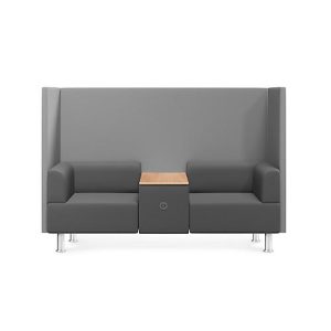 Rocada Besprechungsecke BE SOFT, Zweisitzer, mit Tisch und Akustik-Panel, schwarz-grau Rocada Besprechungsecke BE SOFT, Zweisitzer, mit Tisch und Akustik-Panel, schwarz-grau