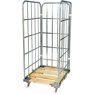 Rollbox, 3-seitig, mit Holzrollplatte, 1460 mm Nutzhöhe