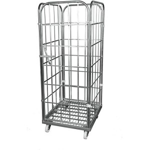 Rollbox, 4-seitig, Stahl-Bodenplatte, mit Vorderwand, H 1640 mm