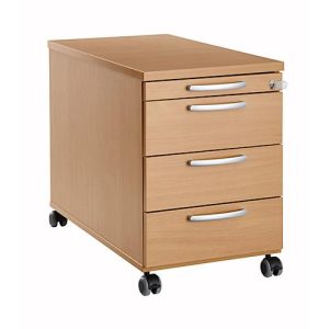 Rollcontainer 1333, 3 Schübe & 1 Utensilienauszug, abschließbar, runde Griffe, Holz/Stahl/Kunststoff, B 434 x T 600 x H 613 mm, Buche-Dekor Rollcontainer 1333, 3 Schübe & 1 Utensilienauszug, abschließbar, runde Griffe, Holz/Stahl/Kunststoff, B 434 x T 600 x H 613 mm, Buche-Dekor