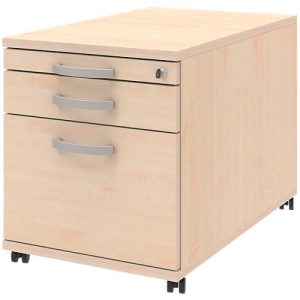 Rollcontainer BARI, HR-Auszug, Materialauszug, 1 Schubkasten, B 432 x T 577 x H 538 mm, Ahorn-Dekor Rollcontainer BARI, HR-Auszug, Materialauszug, 1 Schubkasten, B 432 x T 577 x H 538 mm, Ahorn-Dekor
