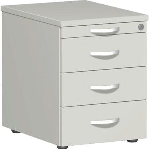 Rollcontainer PALENQUE, 3 Schübe, Utensilienauszug, B 430 x T 600 x H 566 mm, lichtgrau Rollcontainer PALENQUE, 3 Schübe, Utensilienauszug, B 430 x T 600 x H 566 mm, lichtgrau