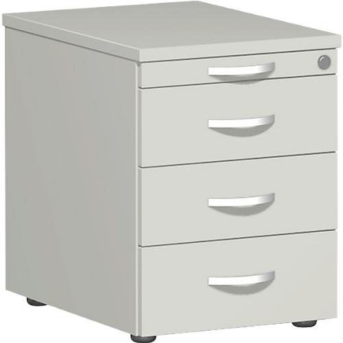 Rollcontainer PALENQUE, 3 Schübe, Utensilienauszug, B 430 x T 600 x H 566 mm, lichtgrau