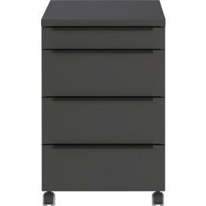 Rollcontainer Porto, 4 Schubladen inkl. Utensilienfach, B 420 x T 600 x H 630 mm, graphit Rollcontainer Porto, 4 Schubladen inkl. Utensilienfach, B 420 x T 600 x H 630 mm, graphit