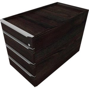 Rollcontainer QUANDOS BOX, 1 Utensilienauszug, 3 Schübe, B 430 x T 800 x H 570 mm, Mooreiche Rollcontainer QUANDOS BOX, 1 Utensilienauszug, 3 Schübe, B 430 x T 800 x H 570 mm, Mooreiche
