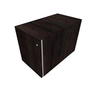 Rollcontainer SOLUS PLAY, 1 Utensilienauszug, 1 Schub, 1 HR-Auszug, grifflos, Mooreiche