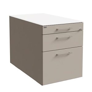 Rollcontainer SOLUS PLAY, 1 Utensilienauszug, 1 Schub, 1 HR-Auszug, mit Griff, Stone grey