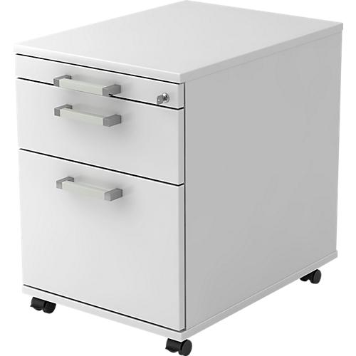 Rollcontainer TARVIS, 1 Utensilienauszug, abschließbar, 1 Schub, 1 HR-Auszug, B 428 x T 580 x H 590 mm, lichtgrau