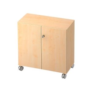 Rollenschrank TOPAS LINE, 2 Ordnerhöhen, Türen abschließbar, Ahorn-Dekor/Ahorn-Dekor