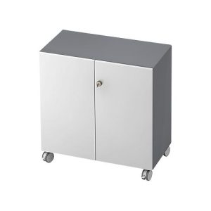 Rollenschrank TOPAS LINE, 2 Ordnerhöhen, Türen abschließbar, graphit/weiß