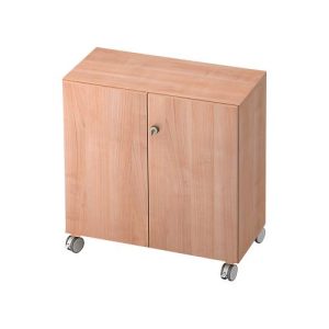 Rollenschrank TOPAS LINE, 2 Ordnerhöhen, Türen abschließbar, Nußbaum-Dekor/Nußbaum-Dekor
