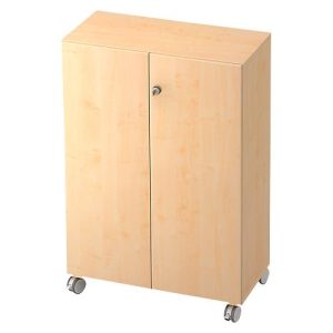 Rollenschrank TOPAS LINE, 3 Ordnerhöhen, Türen abschließbar, Ahorn-Dekor/Ahorn-Dekor