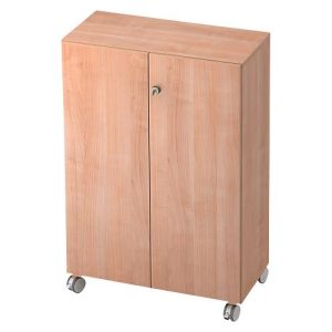 Rollenschrank TOPAS LINE, 3 Ordnerhöhen, Türen abschließbar, Nußbaum-Dekor/Nußbaum-Dekor