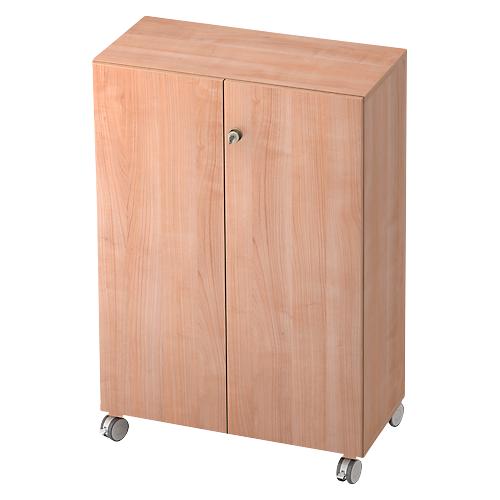 Rollenschrank TOPAS LINE, 3 Ordnerhöhen, Türen abschließbar, Nußbaum-Dekor/Nußbaum-Dekor