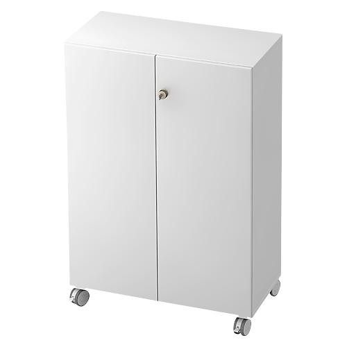 Rollenschrank TOPAS LINE, 3 Ordnerhöhen, Türen abschließbar, weiß/weiß