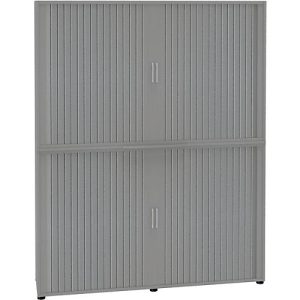 Rollladenschrank, 6 OH, 2teilig, mit Mitteltrennwand, B 1800 mm, silber