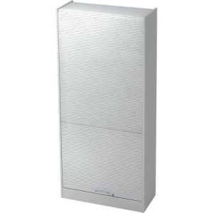 Rollladenschrank TARVIS, abschließbar, 5 Ordnerhöhen, B 900 x T 400 x H 2004 mm, lichtgrau/lichtgrau