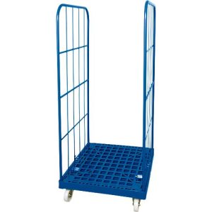 Rollplatte, Kunststoff, mit 2 Seitengittern, H 1550 mm, enzianblau RAL 5010