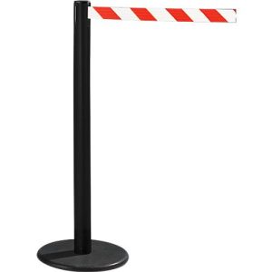 RS-GUIDESYSTEMS® Gurtpfosten GLA 28, inkl. Bodenteller Ø 330 mm & Gurtkassette 2,3 m Auszug, 1 Stück, Gurt rot/weiß RS-GUIDESYSTEMS® Gurtpfosten GLA 28, inkl. Bodenteller Ø 330 mm & Gurtkassette 2,3 m Auszug, 1 Stück, Gurt rot/weiß
