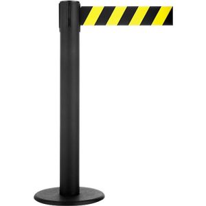 RS-GUIDESYSTEMS Gurtpfosten GLA 86, Metall, Höhe 1000 mm, Gurtbandmaß L 7000 x B 100 mm, gelb/schwarz schraffiert