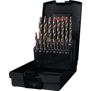 RUKO Spiralbohrersatz ULTIMATECUT FS, Ø 1-10 mm, HSS-Co5 Gold, DIN 338, FLOWSTEP®-Spitze, 19-teilig