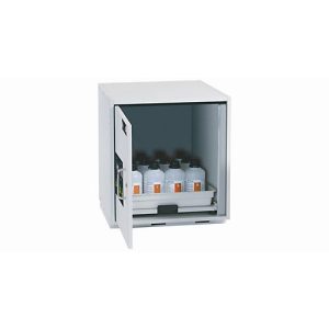 Säuren- und Laugen-Unterbauschrank asecos SL-CLASSIC-UB, Flügeltür, Anschlag links, Front Lichtgrau, B 590 x T 570 x H 600 mm