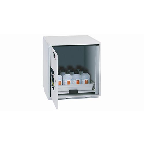 Säuren- und Laugen-Unterbauschrank asecos SL-CLASSIC-UB, Flügeltür, Anschlag links, Front Lichtgrau, B 590 x T 570 x H 600 mm