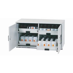 Säuren- und Laugen-Unterbauschrank asecos SL-CLASSIC-UB, Flügeltüren, Front Lichtgrau, B 1100 x T 570 x H 600 mm