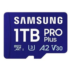 Samsung PRO Plus MB-MD1T0SB – Flash-Speicherkarte – 1 TB – A2 / Video Class V30 / UHS-I U3 – microSDXC UHS-I – Blau Samsung PRO Plus MB-MD1T0SB – Flash-Speicherkarte – 1 TB – A2 / Video Class V30 / UHS-I U3 – microSDXC UHS-I – Blau