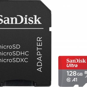 128 GB SanDisk Ultra MicroSDXC Speicherkarte mit Adapter. 120MB/s