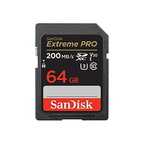 SanDisk Extreme Pro - Flash-Speicherkarte - 64 GB - Video Class V30 / UHS-I U3 / Class10 - SDXC UHS-I