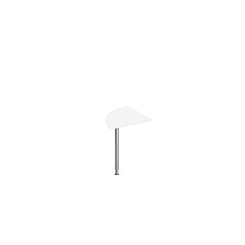 Schäfer Shop Genius Ansatztisch BST, Viertelkreis, Rundrohrfuß, B 800 x T 800 x H 717 mm, weiß/weißaluminium RAL 9006