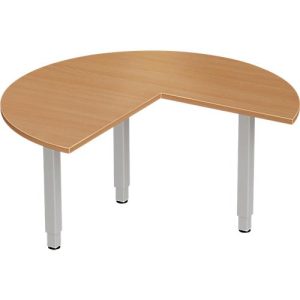 Schäfer Shop Genius Ansatztisch PLANOVA ergoSTYLE, 3/4 Kreis, Ansatz rechts oder links, Buche-Dekor/weißalu