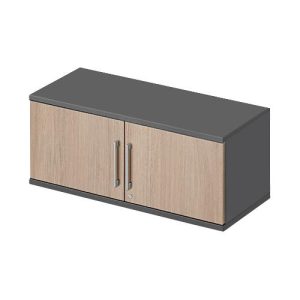 Schäfer Shop Genius Aufsatz-Flügeltürenschrank TETRIS WOOD, 1 OH, B 1000, graphit/Eiche