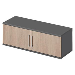 Schäfer Shop Genius Aufsatz-Flügeltürenschrank TETRIS WOOD, 1 OH, B 1200, graphit/Eiche