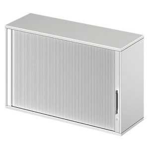 Schäfer Shop Genius Aufsatz-Querrolladenschrank TETRIS WOOD, 2 OH, B 1200 x T 421 x H 750 mm, lichtgrau