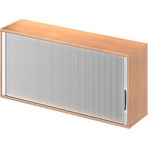 Schäfer Shop Genius Aufsatz-Querrolladenschrank TETRIS WOOD, 2 OH, B 1600 x T 421 x H 750 mm, Mitteltrennwand, Buche-Dekor