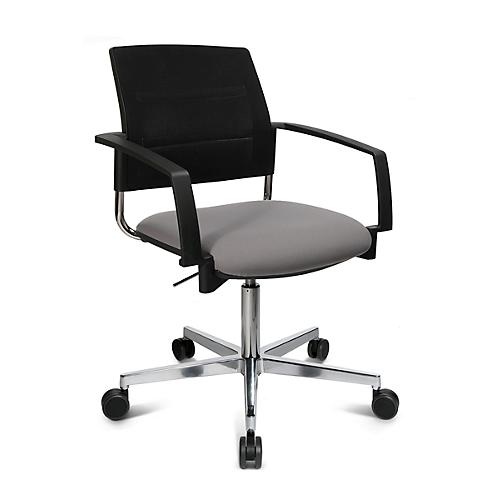 Schäfer Shop Genius Besucherstuhl SSI Proline Visit S3+, Netzrückenlehne, Universalrollen, grau/schwarz