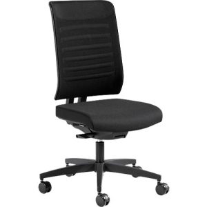 Schäfer Shop Genius Bürostuhl SSI PROLINE PREMIUM S1, teilautomatische Synchronmechanik, ohne Armlehnen, Netz-Rückenlehne, schwarz