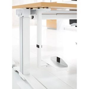 Schäfer Shop Genius CPU-Halter für Schreibtisch e PLANOVA ERGOSTYLE, breiten- & höhenverstellb., Stahl pulverbeschichtet, weiß