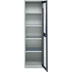 Schäfer Shop Genius Flügeltürenschrank FS, Stahl, Sichtfenster, Lüftungslöcher, B 545 x T 520 x H 1950 mm, 5 OH, Lichtgrau/Anthrazitgrau, bis 250 kg Schäfer Shop Genius Flügeltürenschrank FS, Stahl, Sichtfenster, Lüftungslöcher, B 545 x T 520 x H 1950 mm, 5 OH, Lichtgrau/Anthrazitgrau, bis 250 kg