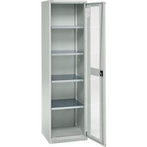 Schäfer Shop Genius Flügeltürenschrank FS, Stahl, Sichtfenster, Lüftungslöcher, B 545 x T 520 x H 1950 mm, 5 OH, Lichtgrau/Lichtgrau, bis 250 kg Schäfer Shop Genius Flügeltürenschrank FS, Stahl, Sichtfenster, Lüftungslöcher, B 545 x T 520 x H 1950 mm, 5 OH, Lichtgrau/Lichtgrau, bis 250 kg