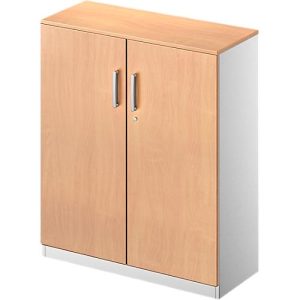 Schäfer Shop Genius Flügeltürenschrank TETRIS SOLID, 3 OH, B 800 mm, abschließbar, mit Abdeckplatte, Buche-Dekor/weißalu Schäfer Shop Genius Flügeltürenschrank TETRIS SOLID, 3 OH, B 800 mm, abschließbar, mit Abdeckplatte, Buche-Dekor/weißalu